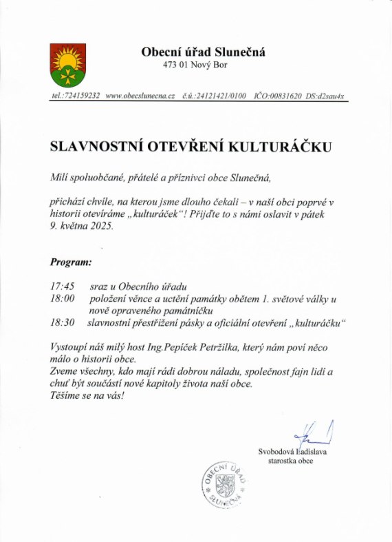 Otevření kulturáčku