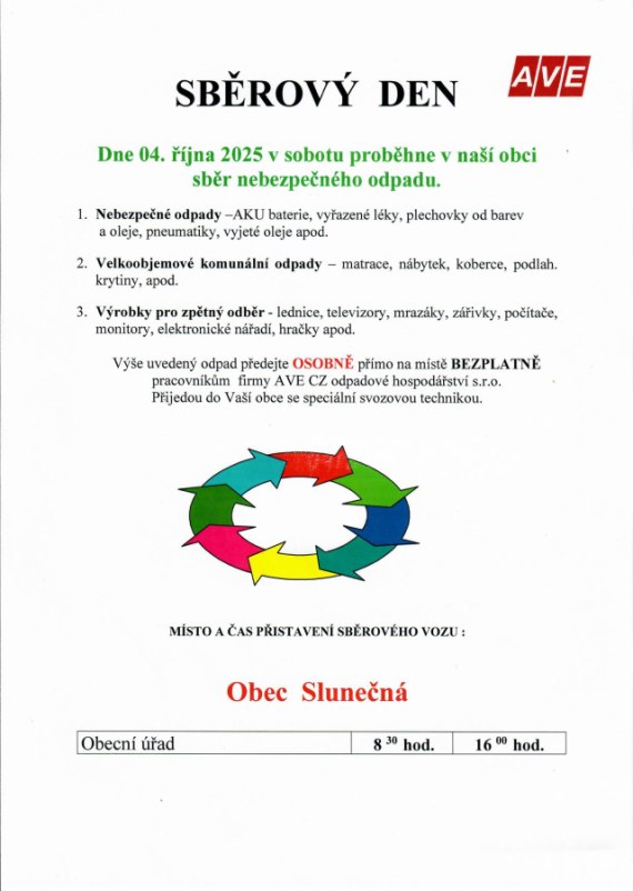 Sběrový den 4.10.2025